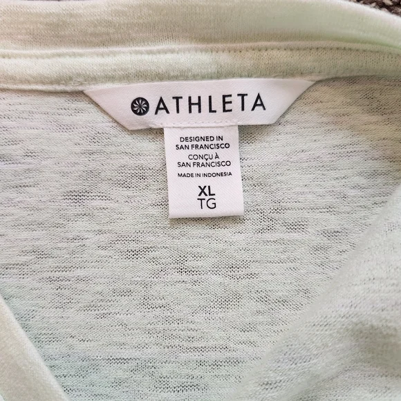 Athleta Breezy Tank Top Mint Green Stripe Size XL - Picture 4 of 6